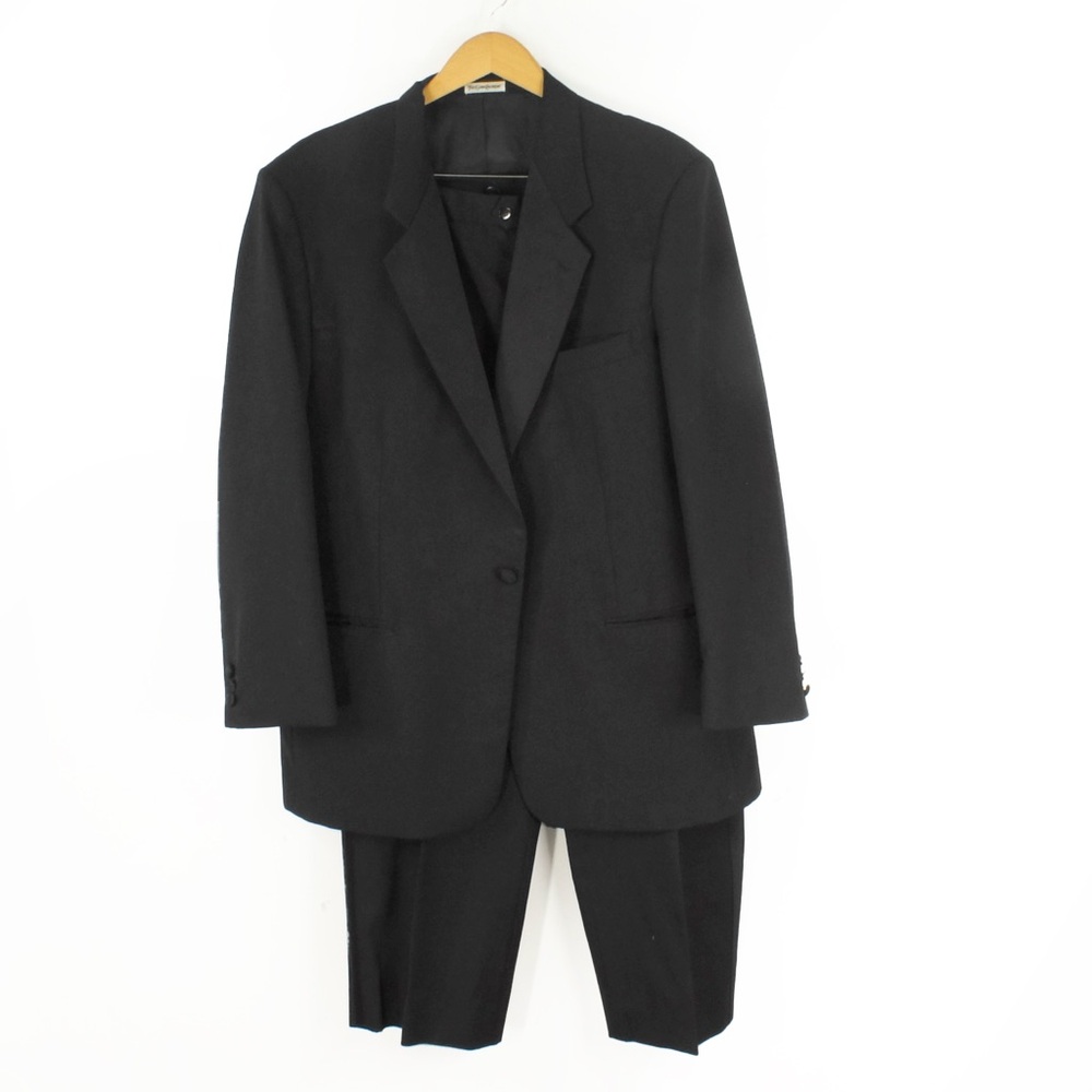 Vintage Yves Saint Laurent YSL Black Wool Tuxedo Blazer Jacket Trouser Set